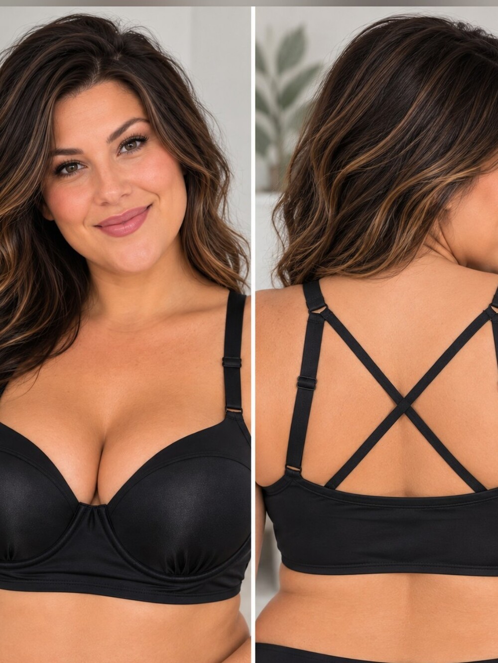 Torrid Vixen Swim Black Push-Up Strappy Bikini Top Size 2R NWT